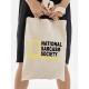 Шоппер с прикольной надписью "National sarcasm society" бежевый. Шоппер с принтом в стиле кэжуал.