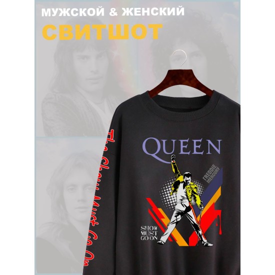 Свитшот Queen логотип с принтом, рисунком rock style, рок группа