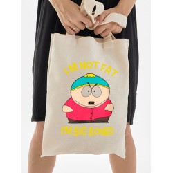 Шоппер Картман южный парк south park прикол с принтом Eric Cartman мем я не толстый у меня кость широкая бежевый, стритстайл сумка для шопинга и покупок тканевая женская мужская андеграунд кэжуал y2k.