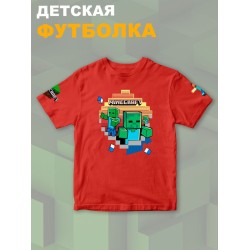 Футболка майнкрафт minecraft с принтом игры y2k детская