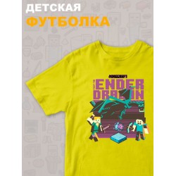 Футболка майнкрафт стив и алекс с драконом minecraft детская