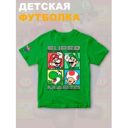 Футболка супер марио и луиджи super mario нинтендо детская