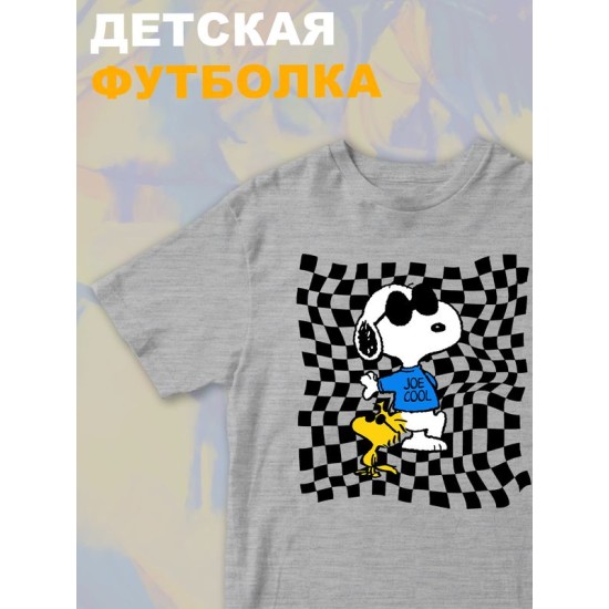 Футболка со снупи Snoopy и вудстоком желтой птичкой детская