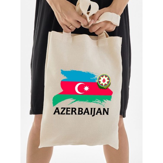 Шоппер Азербайджан флаг Azerbaijan с принтом