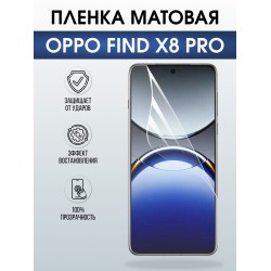 Защитная пленка на телефон Oppo Find x8 pro матовая. Полиуретановая бронепленка на экран смартфона Оппо Финд х8 про.