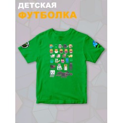 Футболка майнкрафт стив и алекс с игрой minecraft детская