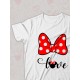 Парная футболка для двоих влюбленных на свадьбу " Минни Маус, Minnie Mouse" белая женская. Футболка с принтом для пар и для молодоженов.