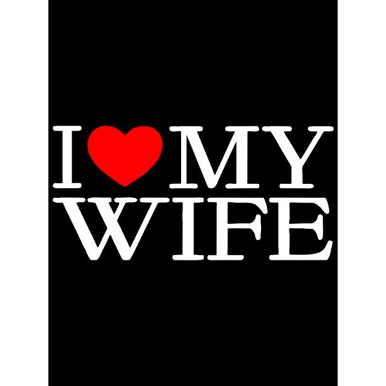Парный свитшот для двоих влюбленных на свадьбу "I love my wife" черный мужской. Свитшот с принтом "Я люблю свою жену" для пар и для молодоженов.