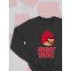 Парный свитшот для двоих влюбленных на свадьбу "Angry birds" черный мужской. Свитшот с принтом "Энгри Бердз" для пар и для молодоженов.
