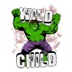 Футболка с героем Халк и прикольной надписью wild child. Футболка детская с принтом Hulk из Marvel comics для мальчика и девочки. Одежда для детей и подростков стрит стайл кежуал.