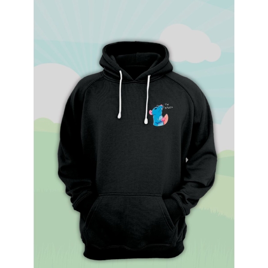 Худи парное для влюбленных с прикольной надписью "Ты крыса" черное женское. Худи с принтом Мышь для пар и молодоженов кэжуал.