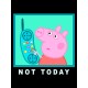 Футболка с героем Свинка Пеппа и прикольной надписью not today. Футболка детская с принтом Peppa pig для мальчика и девочки. Одежда для детей и подростков стрит стайл кежуал.