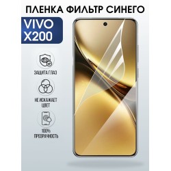 Защитная пленка на телефон Vivo X200 anti blue ray. Полиуретановая бронепленка на экран смартфона Виво Икс 200.
