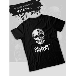 Футболка slipknot с черепом слипкнот hard rock с принтом группы и надписью рок металл music с музыкальной тематикой, черная женская мужская стрит стайл прикольная андеграунд одежда кэжуал underground.