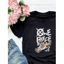 Футболка луффи ван пис One piece Luffy 5 gear с принтом аниме retro anime merch aesthetic эстетика в стиле ретро, черная женская и мужская андеграунд стрит стайл y2k одежда кэжуал стритстайл casual.