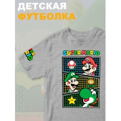 Футболка супер марио и луиджи брос нинтендо детская