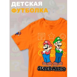 Футболка супер марио и луиджи брос nintendo y2k детская