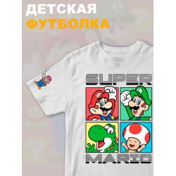Футболка супер марио и луиджи super mario нинтендо детская