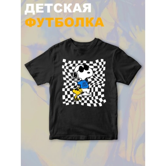 Футболка со снупи Snoopy и вудстоком желтой птичкой детская
