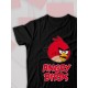 Парная футболка для двоих влюбленных на свадьбу "Angry birds" черная мужская. Футболка с принтом для пар и для молодоженов.