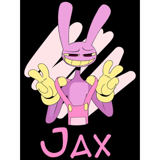 Футболка "Цифровой цирк" с героем Джекс и прикольной надписью Jax. Футболка детская с принтом из мультсериала "Digital Circus" для мальчика и девочки, фанов уцц. Одежда для детей и подростков.