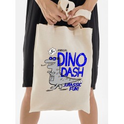 Детский шоппер Динозавры для мальчика и девочки с принтом Dino dash. Тканевая сумка подростковая с длинными ручками для шопинга street style.
