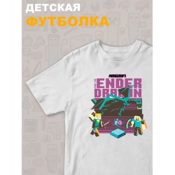 Футболка майнкрафт стив и алекс с драконом minecraft детская