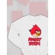 Парный свитшот для двоих влюбленных на свадьбу "Angry birds" белый мужской. Свитшот с принтом "Энгри Бердз" для пар и для молодоженов.