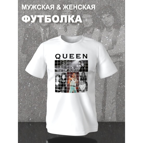 Футболка Queen Квин Фредди Меркьюри логотип с принтом, рисунком rock style, рок группа