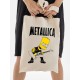 Шоппер Металлика и Барт Симпсон Simpsons Metallica с принтом металика рок мерч rock симпсоны прикол Bart Simpson симсоны бежевый, рокерская сумка для шопинга и покупок тканевая женская мужская кэжуал.