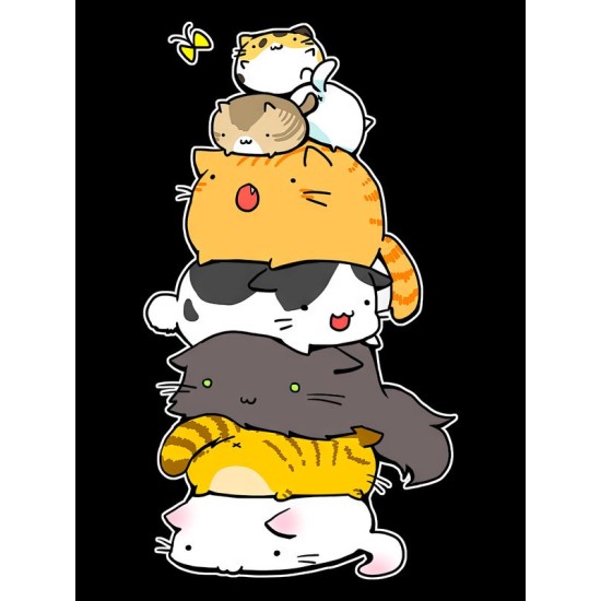 Шоппер с котиками и котами аниме с принтом каваи anime kawaii cute cat kawai kitty черный, андеграунд стритстайл сумка для шопинга и покупок тканевая женская и мужская кэжуал стрит стайл y2k style.