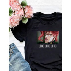 Футболка джо джо какеин и вишенка с принтом аниме мем с джоджо Kakyouin lero lero jojo bizarre adventure anime merch, черная женская мужская андеграунд стрит стайл одежда кэжуал стритстайл y2k casual
