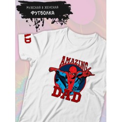 Футболка человек паук спайдермен spiderman best dad марвел