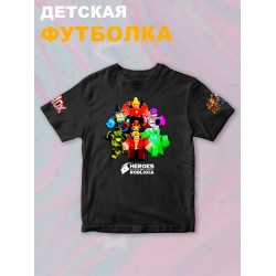 Футболка роблокс герои и roblox с принтом и надписью детская