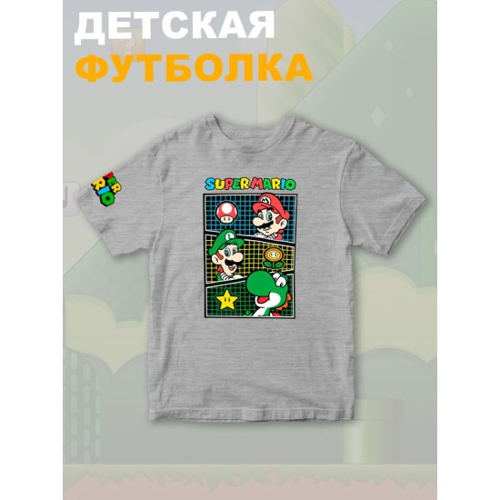Футболка супер марио и луиджи брос нинтендо детская