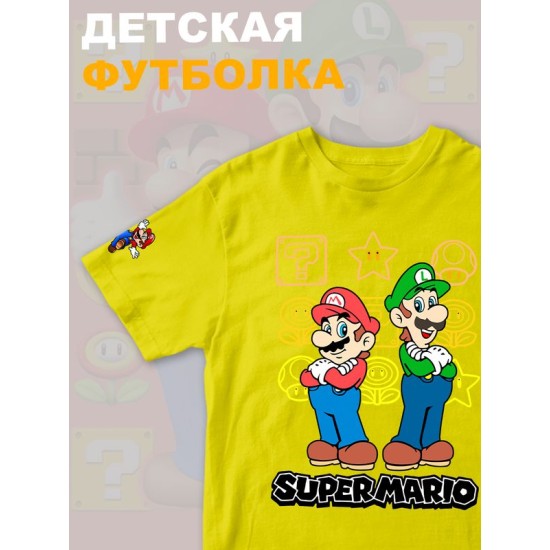 Футболка супер марио и луиджи брос nintendo y2k детская