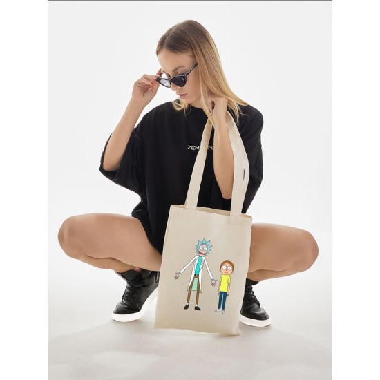 Шоппер с принтом Рик и Морти из мультфильма Rick and Morty в стиле 2yk.