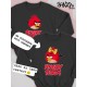 Парный свитшот для двоих влюбленных на свадьбу "Angry birds" черный женский. Свитшот с принтом "Энгри Бердз" для пар и для молодоженов.