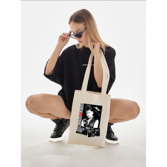Шоппер с принтом Сектор газа. Тканевая сумка с рок музыкантом Хой в стиле street style.