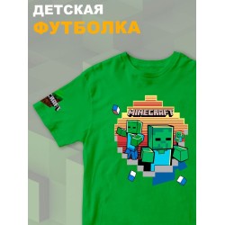 Футболка майнкрафт minecraft с принтом игры y2k детская