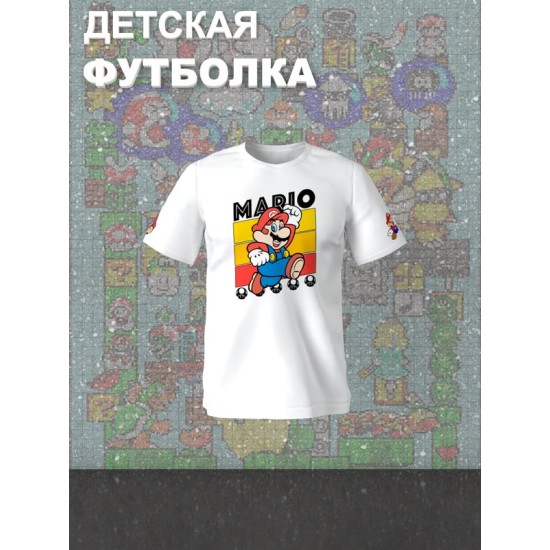 Футболка супер марио брос super mario нинтендо детская