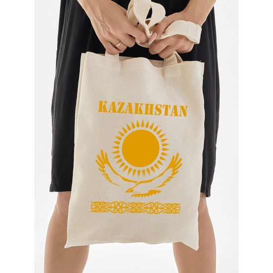 Шоппер с флагом Казахстана и надписью Kazakhstan