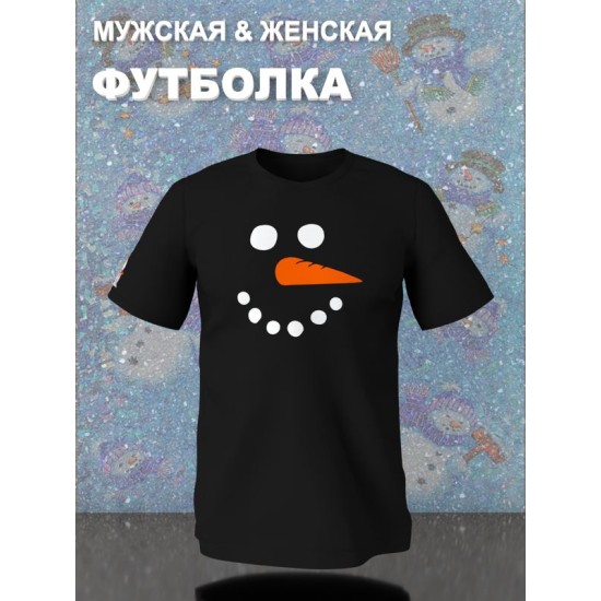Футболка снеговик с новым годом y2k