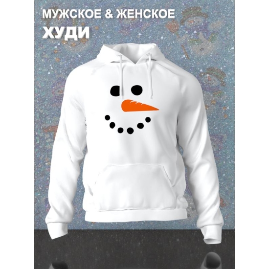 Худи снеговик с новым годом y2k