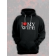 Худи парное для двоих влюбленных на свадьбу "I love my wife" черное мужское. Худи с принтом "Я люблю свою жену" для пар и для молодоженов.