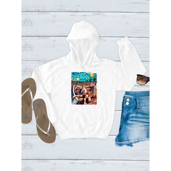 Худи с принтом Ван Гог, Сальвадор Дали и Фрида Кало оверсайз белое. Худи унисекс с красивым принтом Van Gog, Salvador Dali, Frida Kahlo в стиле 90 х.