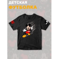 Футболка с персонажем Микки Маус из мультика Дисней. Футболка с принтом Mickey Mouse из Walt Disney для мальчика и девочки. Одежда для детей и подростков street style кэжуал.