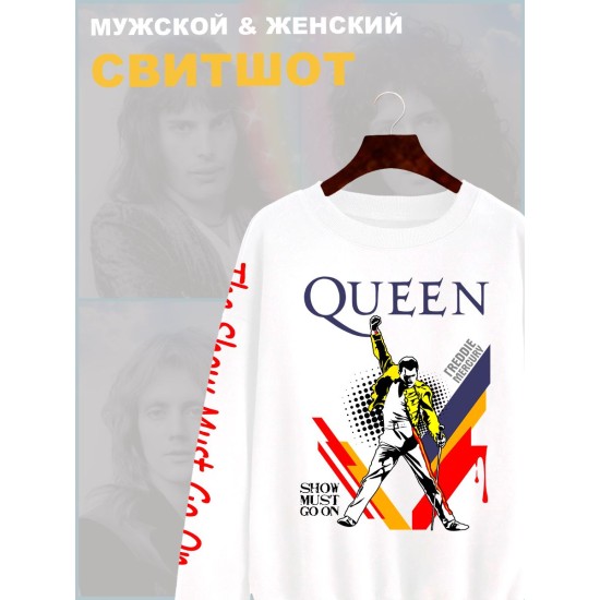 Свитшот Queen логотип с принтом, рисунком rock style, рок группа