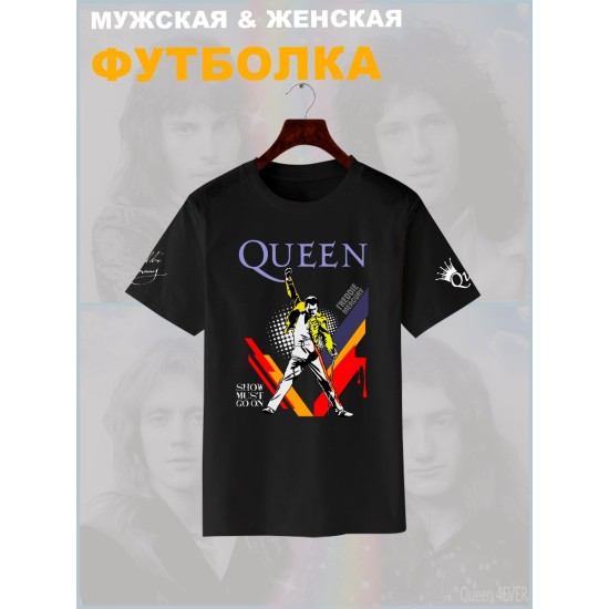 Футболка Queen логотип с принтом, рисунком rock style, рок группа