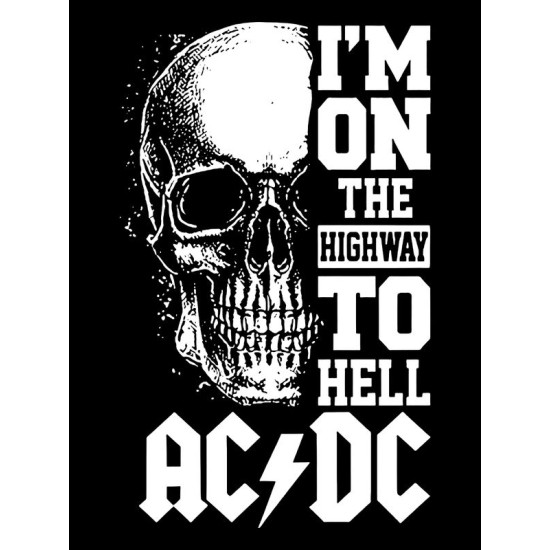 Шоппер AC DC ACDC асдс ас дс im on the highway to hell с принтом рок мерч эйсидиси rock music merch черный, стритстайл рокерская сумка для шопинга и покупок тканевая женская мужская андеграунд кэжуал.